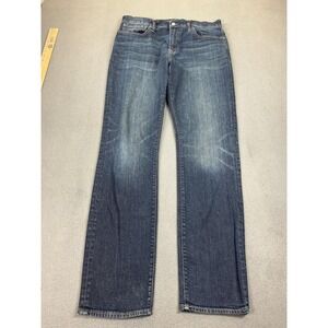 J.Crew 770 Straight Jeans Mens 32x33 Medium Wash Blue Regular Fit Stretch Denim